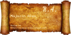Majszin Alex névjegykártya